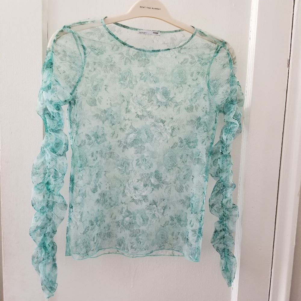 Zara sheer floral top